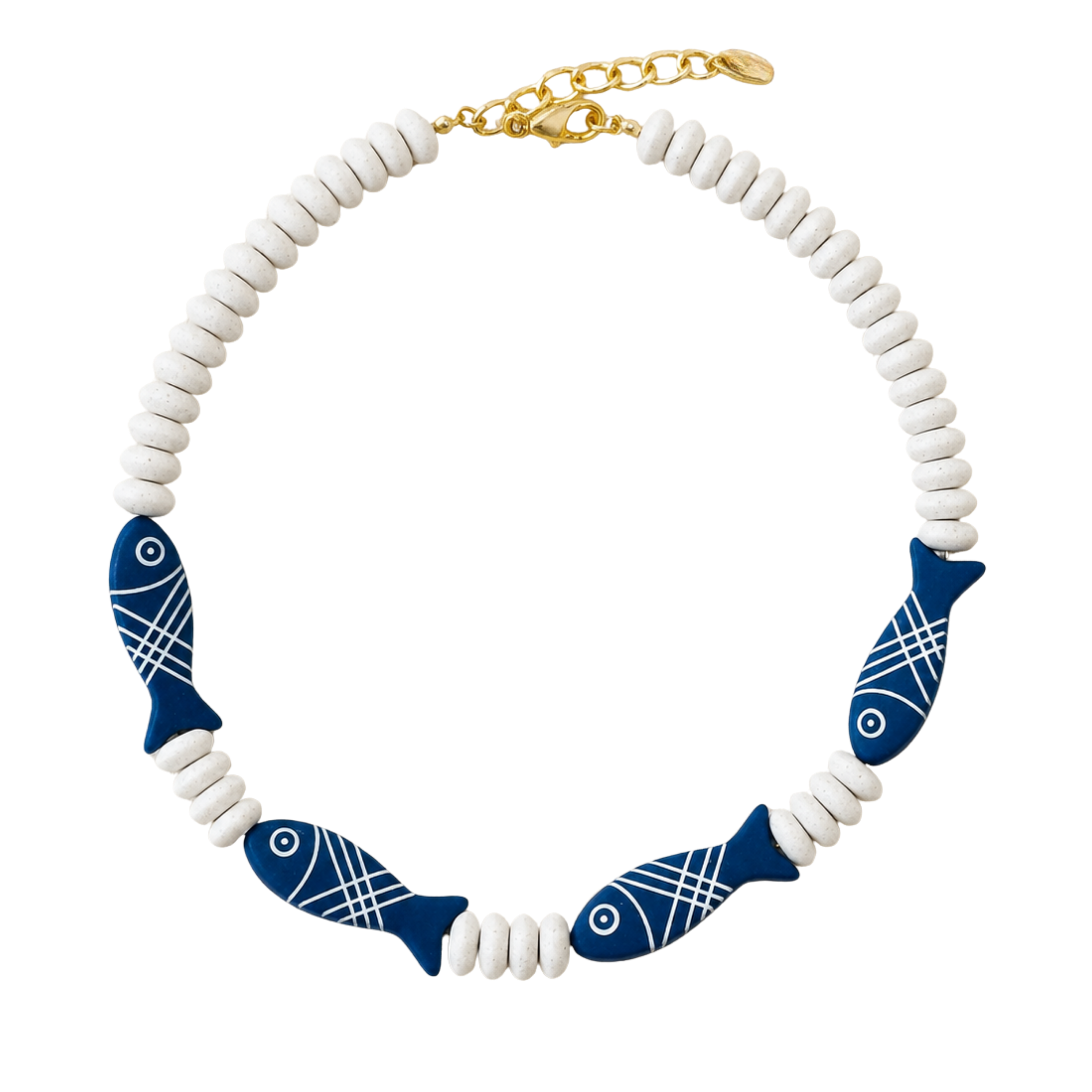 Sardina White Beaded Necklace