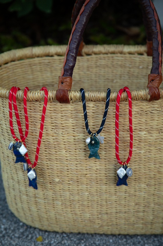 Red Paracord Fish Necklace