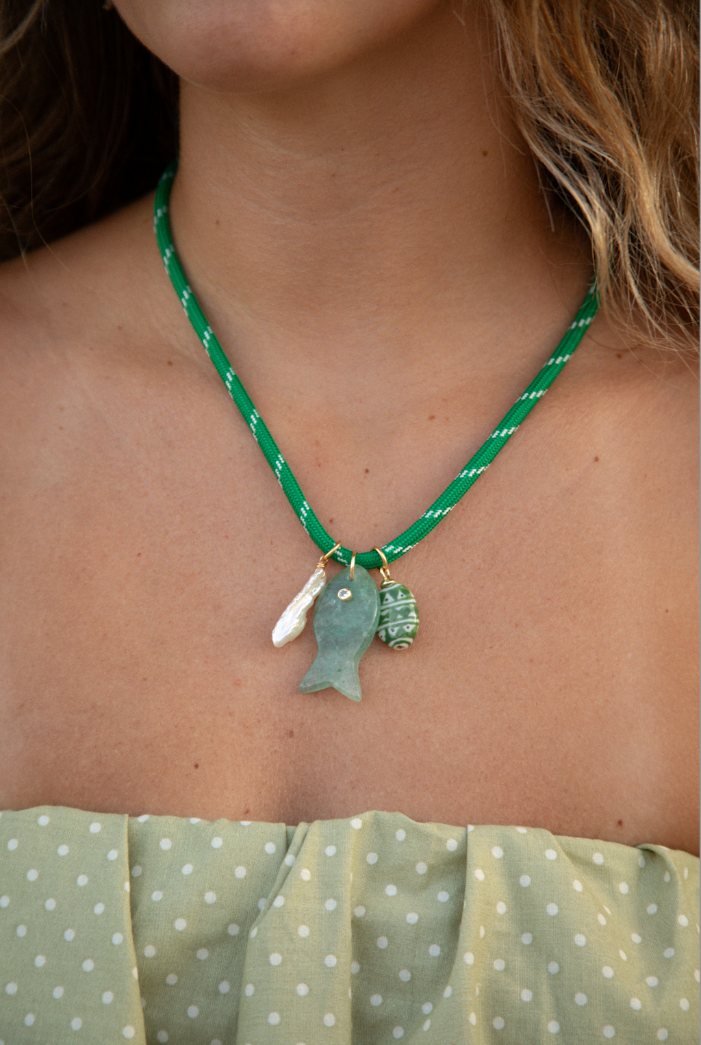 Green Paracord Fish Necklace