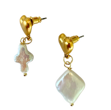  Mismatched Pearl Heart Earrings