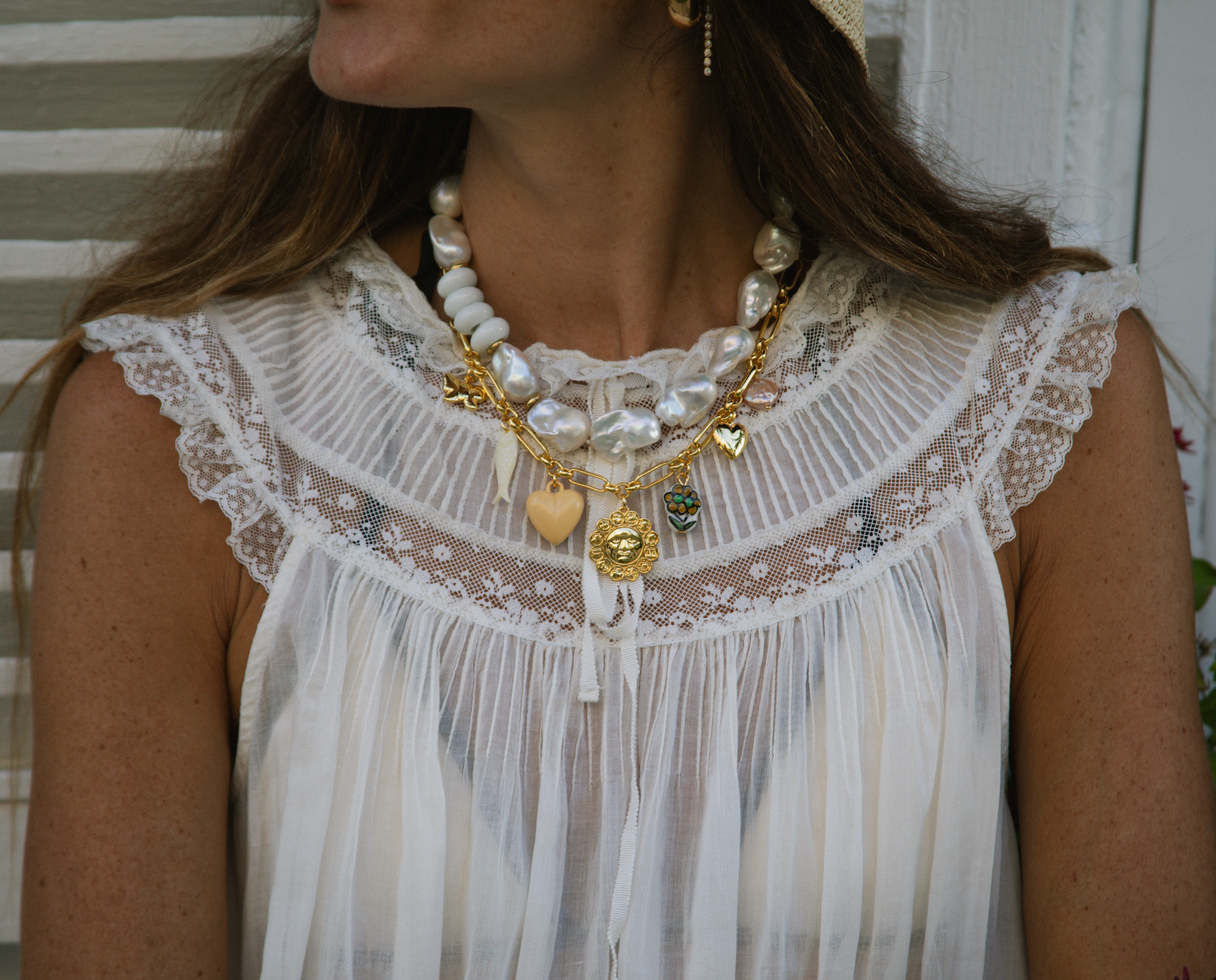 Retro Gold Sun Charm Necklace