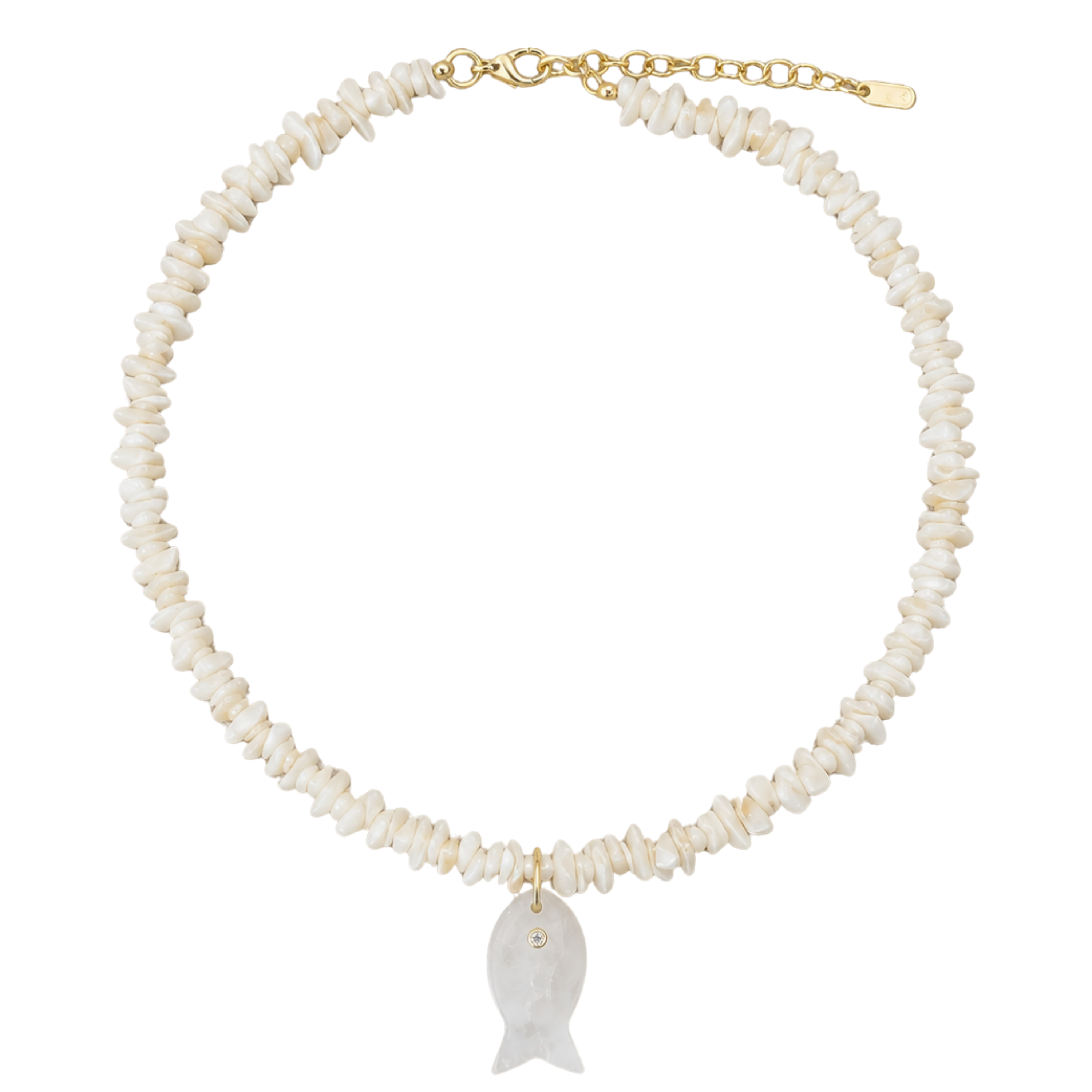 Shell Gemstone Fish Necklace