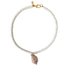 White Beaded Shell Pendant