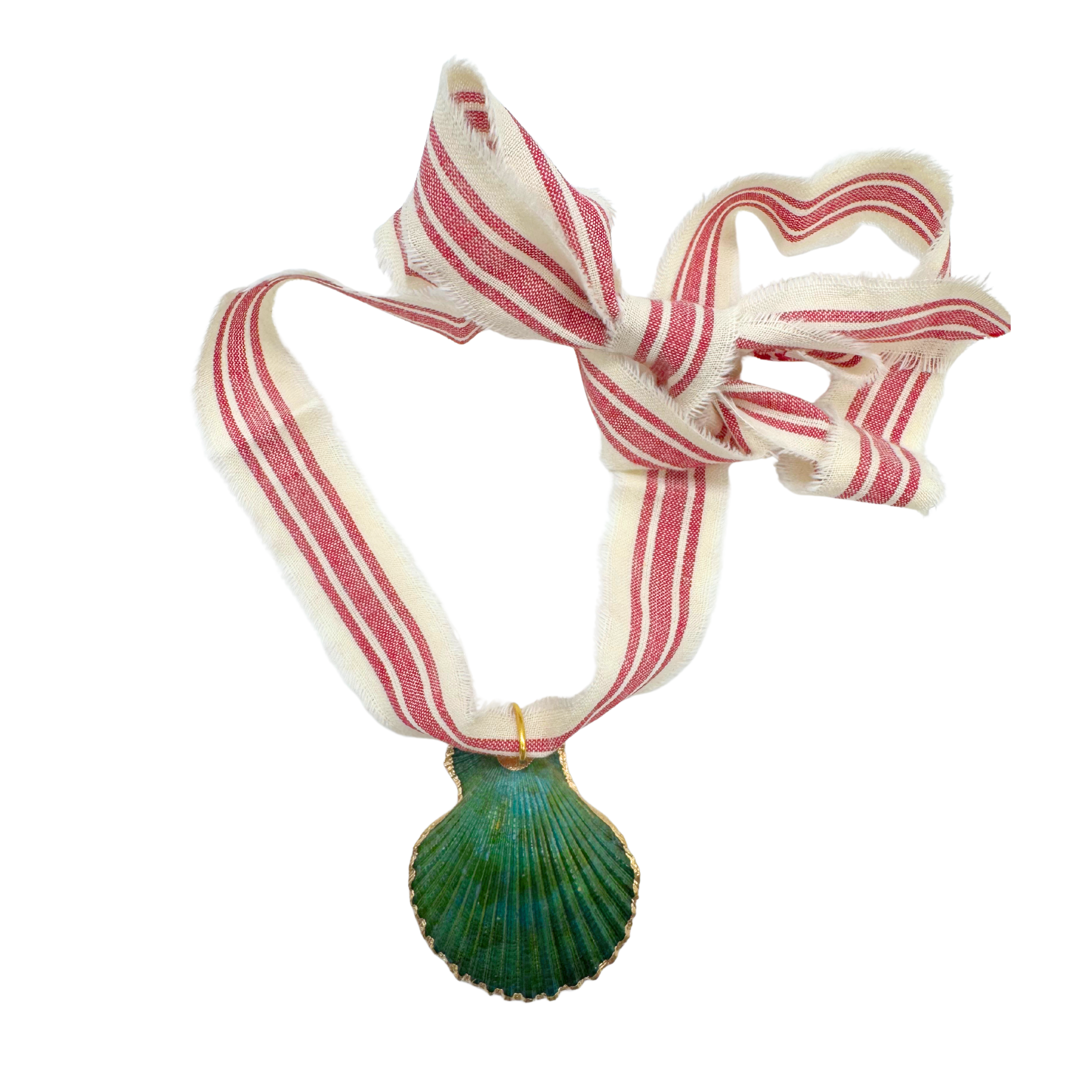 Striped Fabric Shell Nekclace