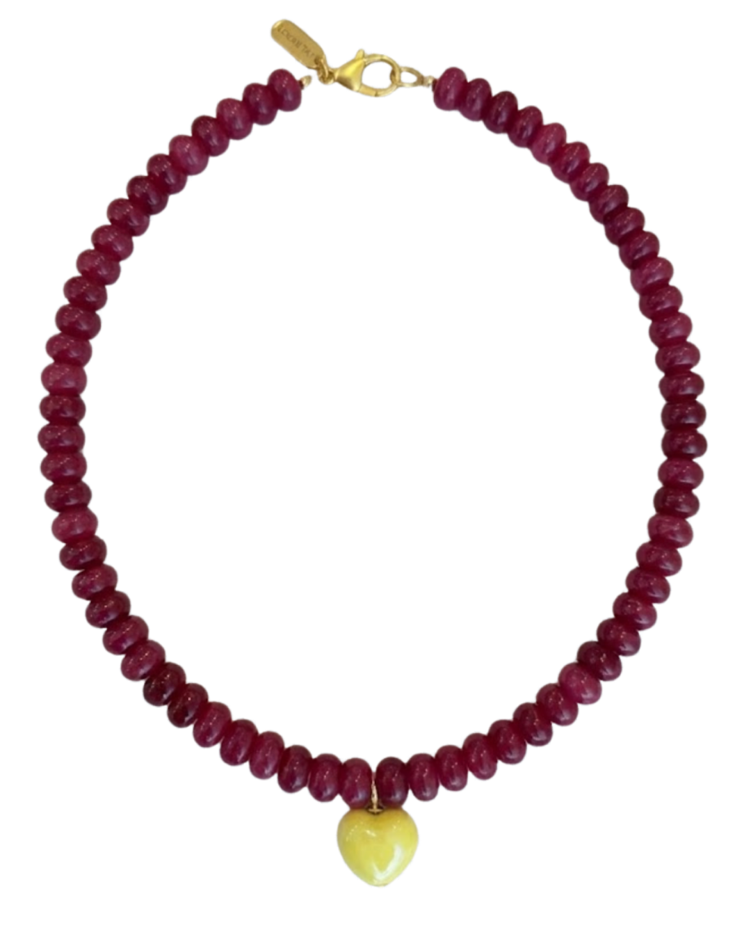 Beaded Yellow Heart Necklace