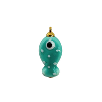 Teal Polka Dot Fish Charm