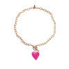 Pink Tie Dye Bone Heart Necklace