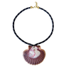 Navy Blue Paracord Seashell Necklace