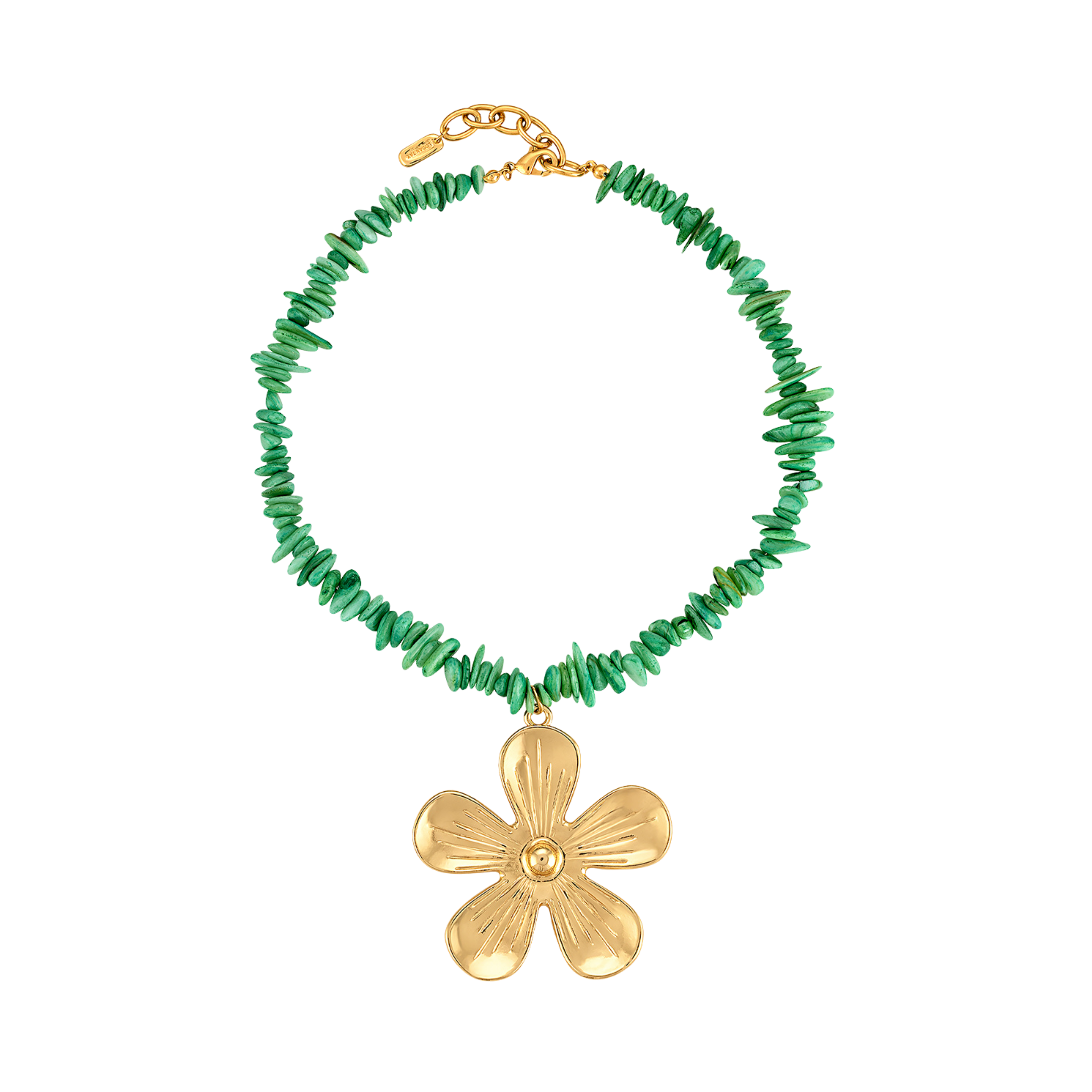 Green Flower Shell Necklace