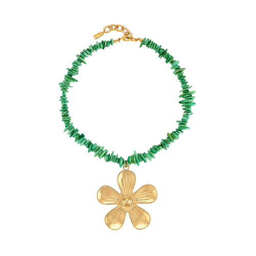 Green Flower Shell Necklace – LOGAN TAY