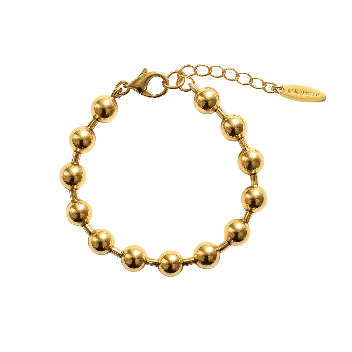 Gold Ball Bracelet - charm bar