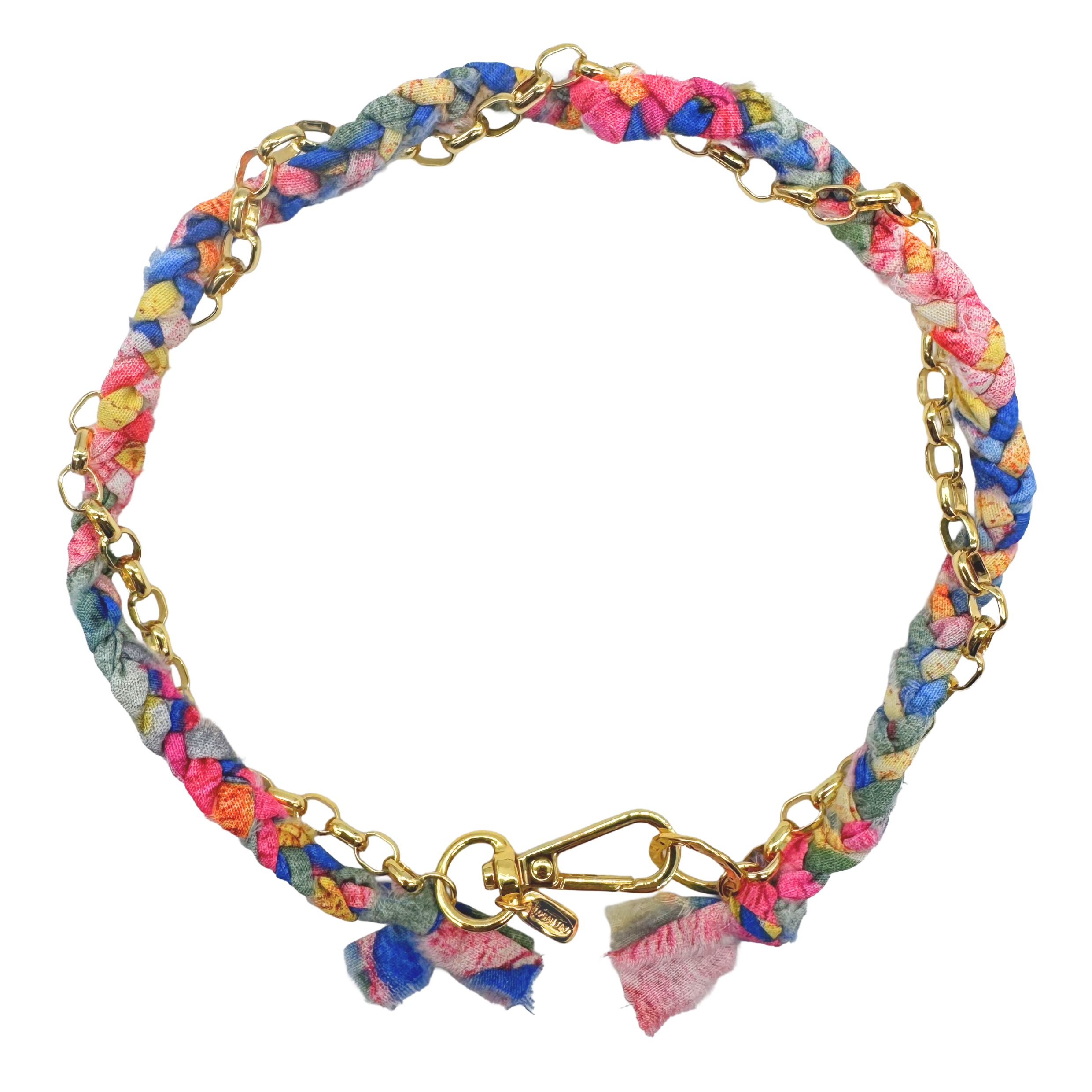 Multi Fabric Chain Necklace