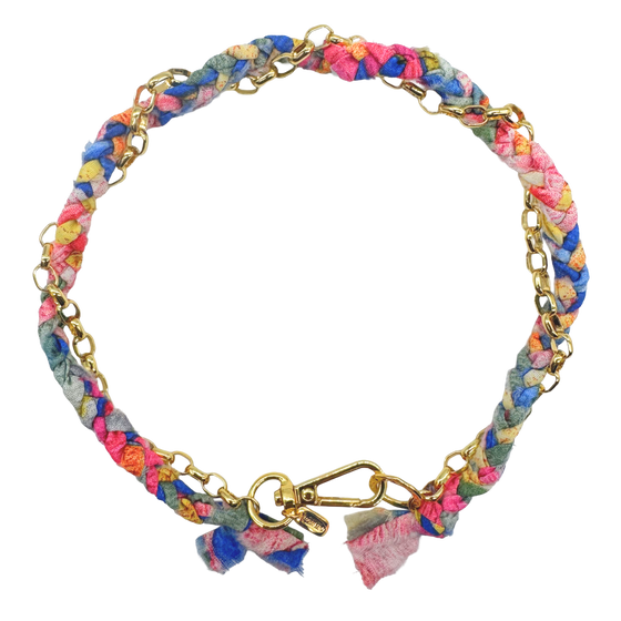 Multi Fabric Chain Necklace