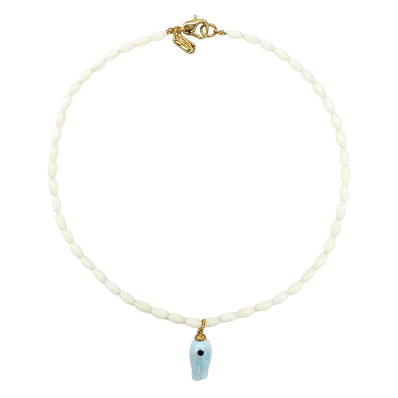 Mother of Pearl Beaded Fish Necklace