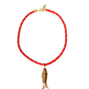Vintage Red Paracord Fish Necklace