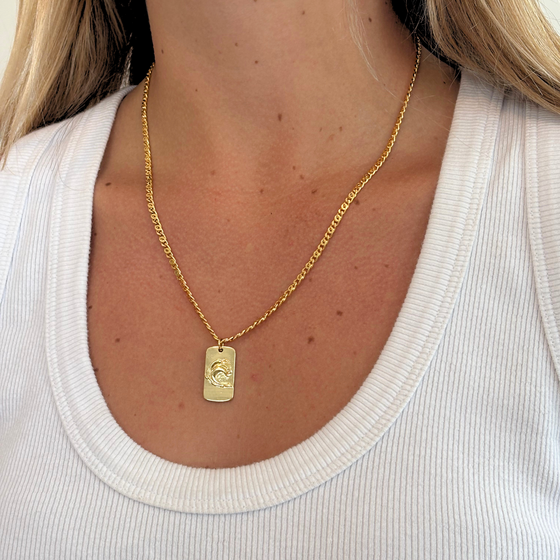 Wave Tag Necklace