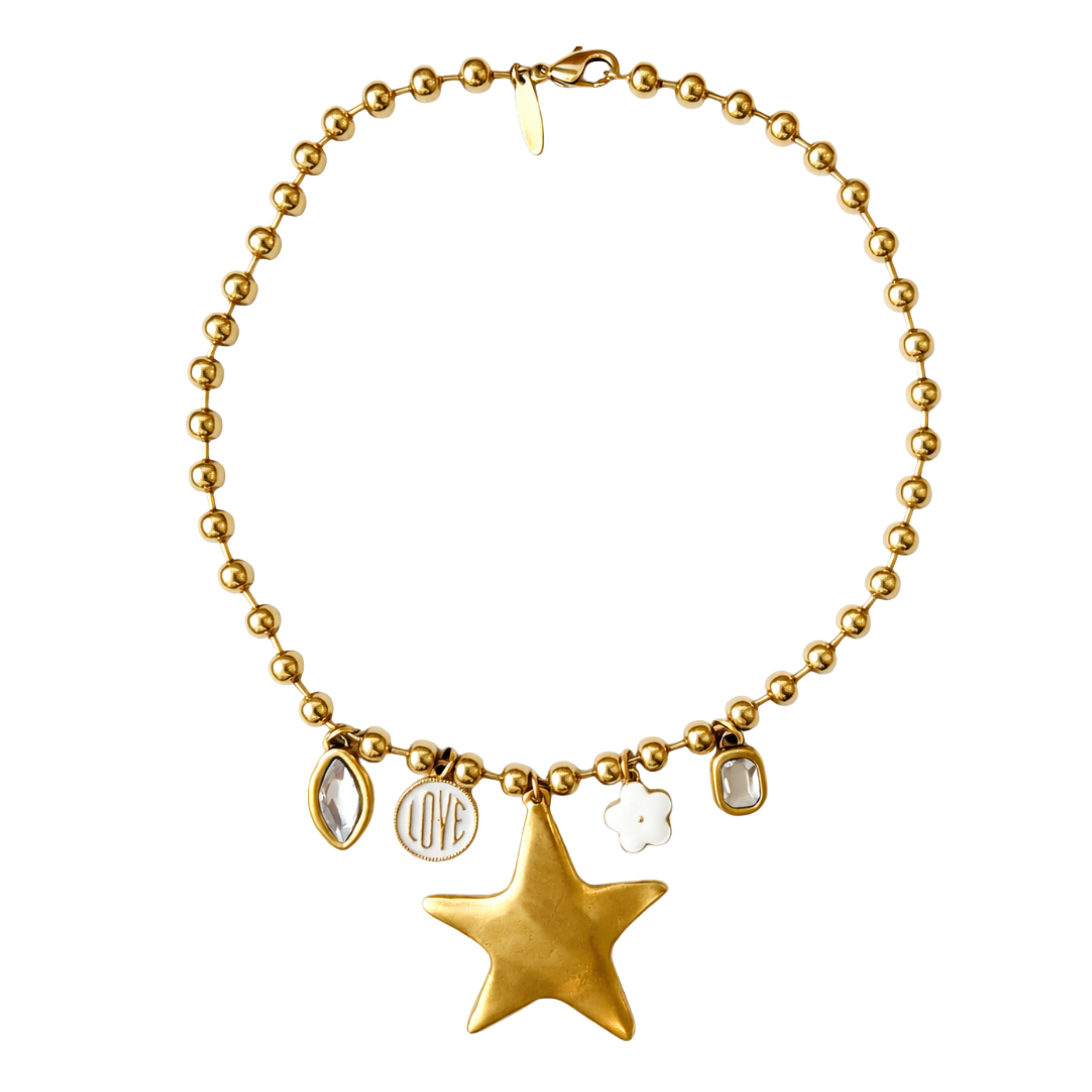 White Star Charm Necklace