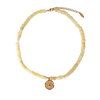 Yellow Beaded Compass Necklace
