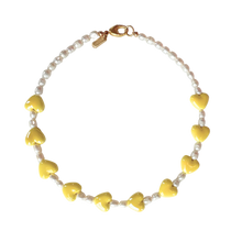  Yellow Pearl Heart Necklace