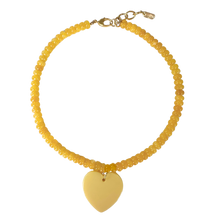  Yellow Love Beaded Necklace