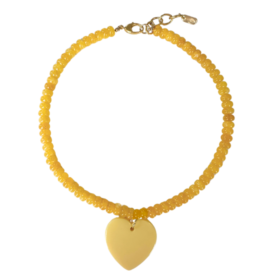 Yellow Love Beaded Necklace