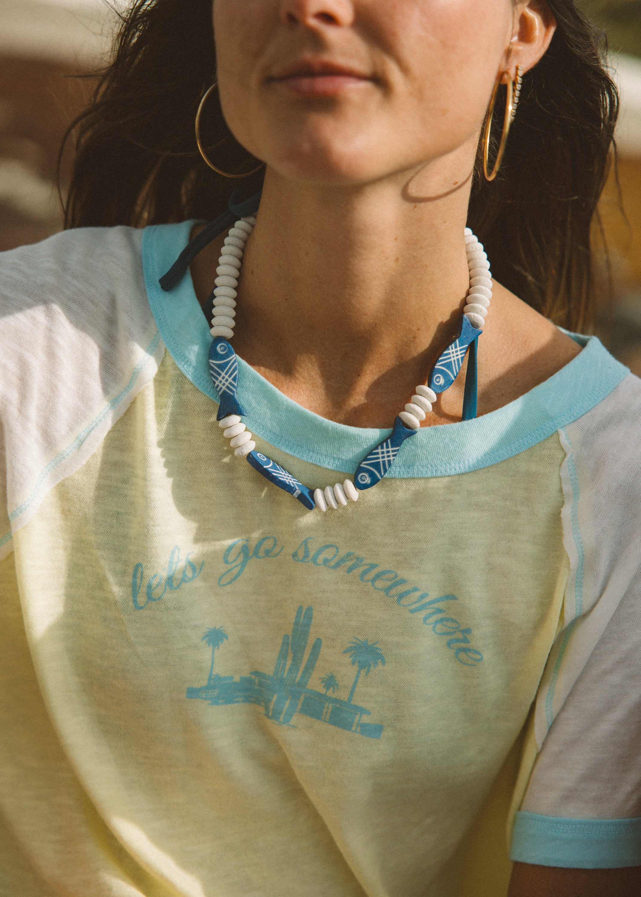 Sardina White Beaded Necklace