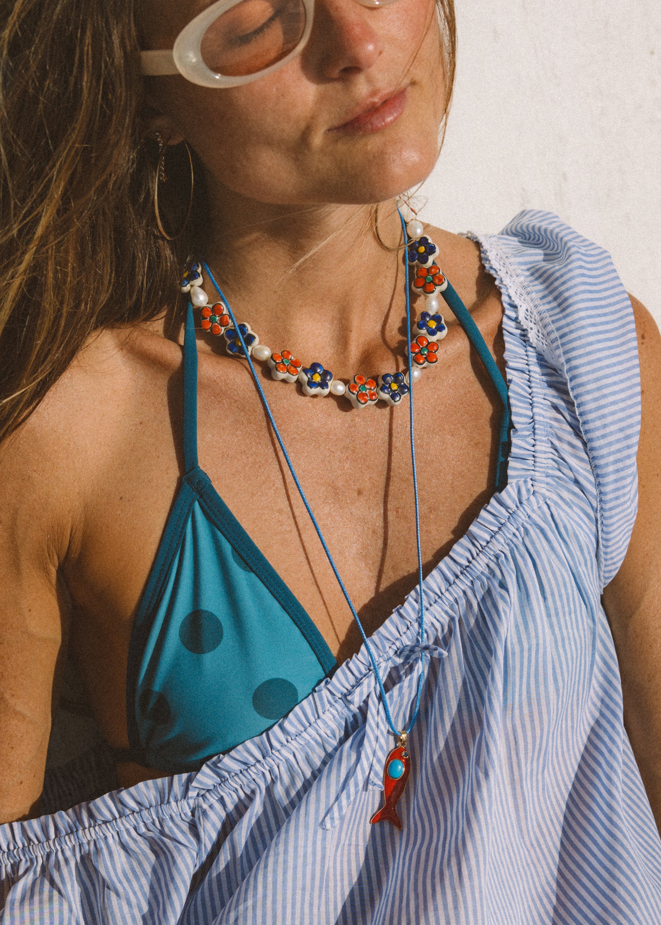 Red White & Blue Beaded Necklace