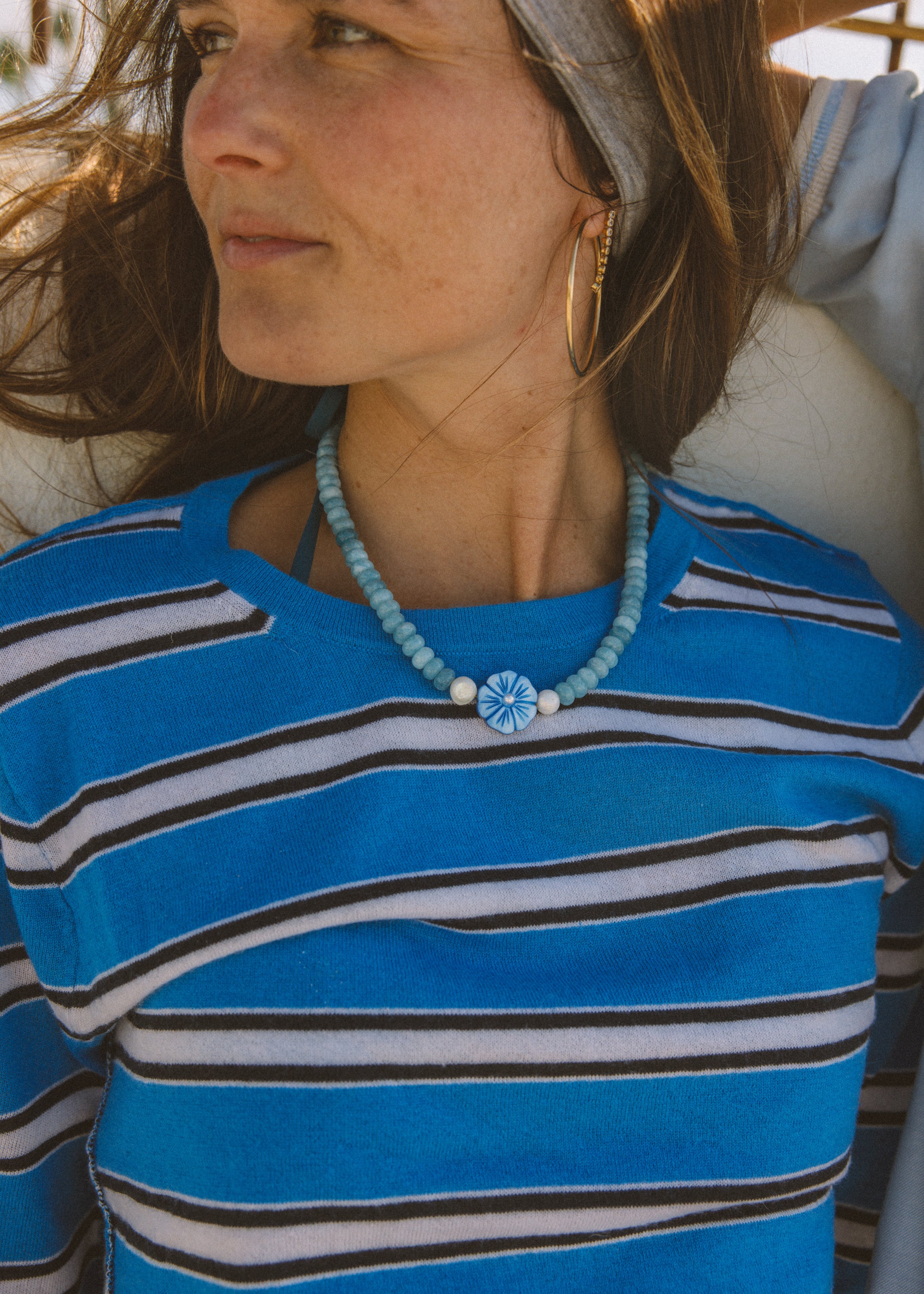 Blue Lagoon Flower Necklace