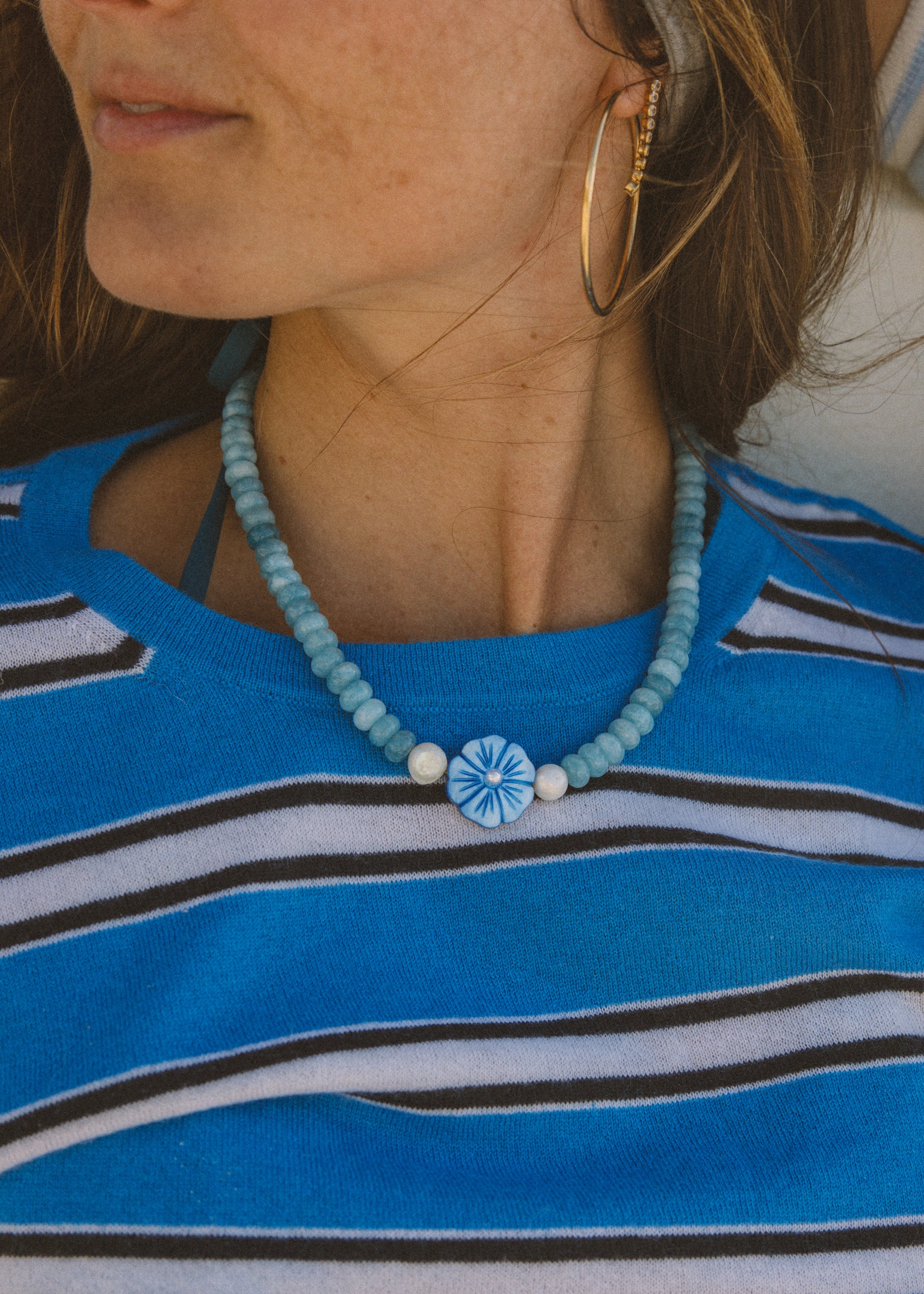 Blue Lagoon Flower Necklace