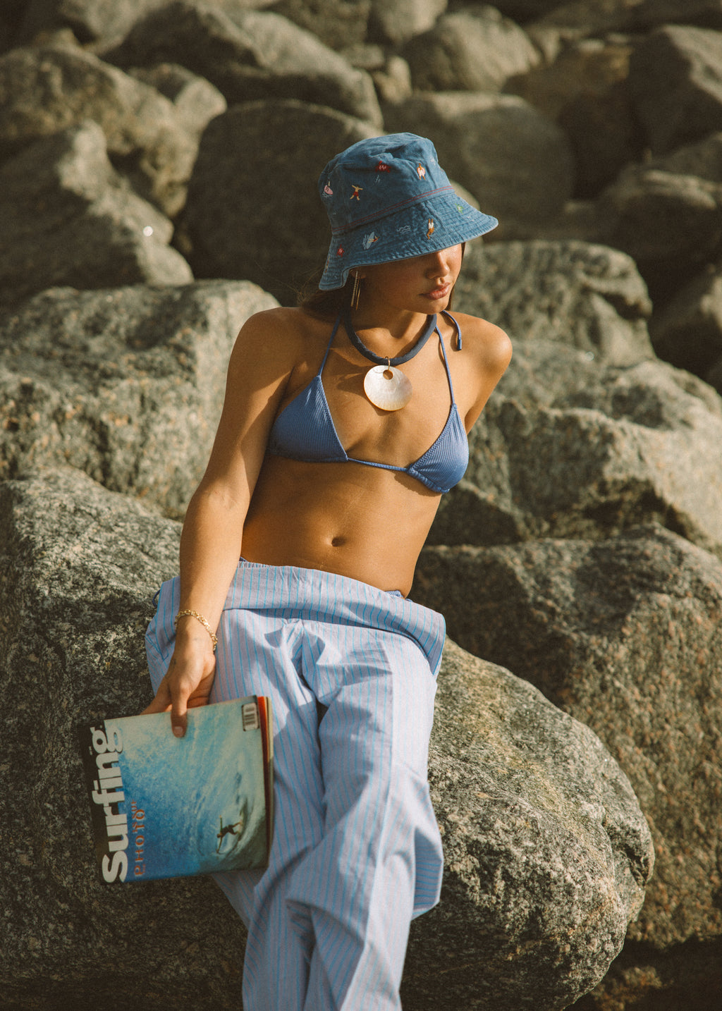 Blue Cord Shell Necklace