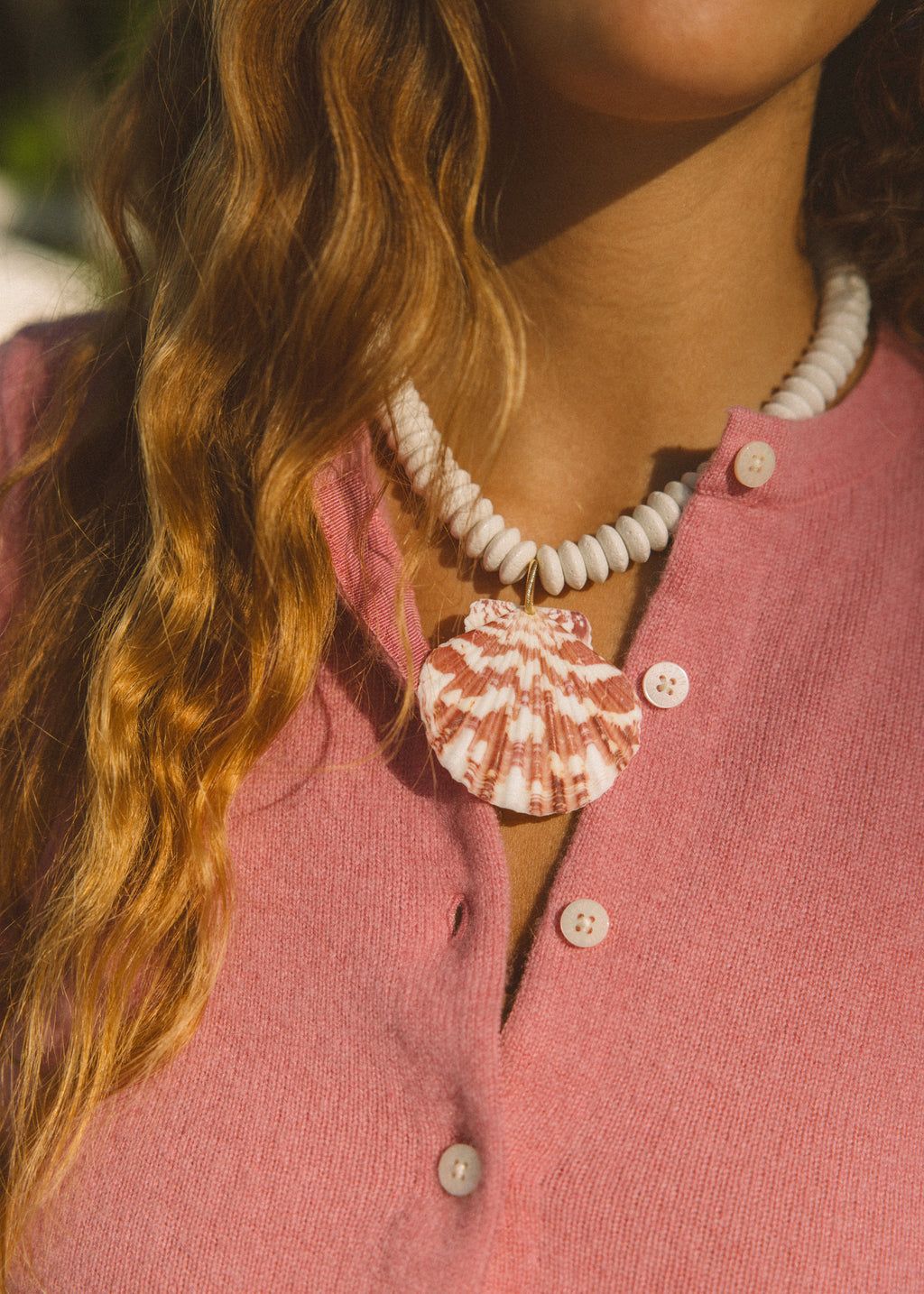 Carolina White Shell Necklace