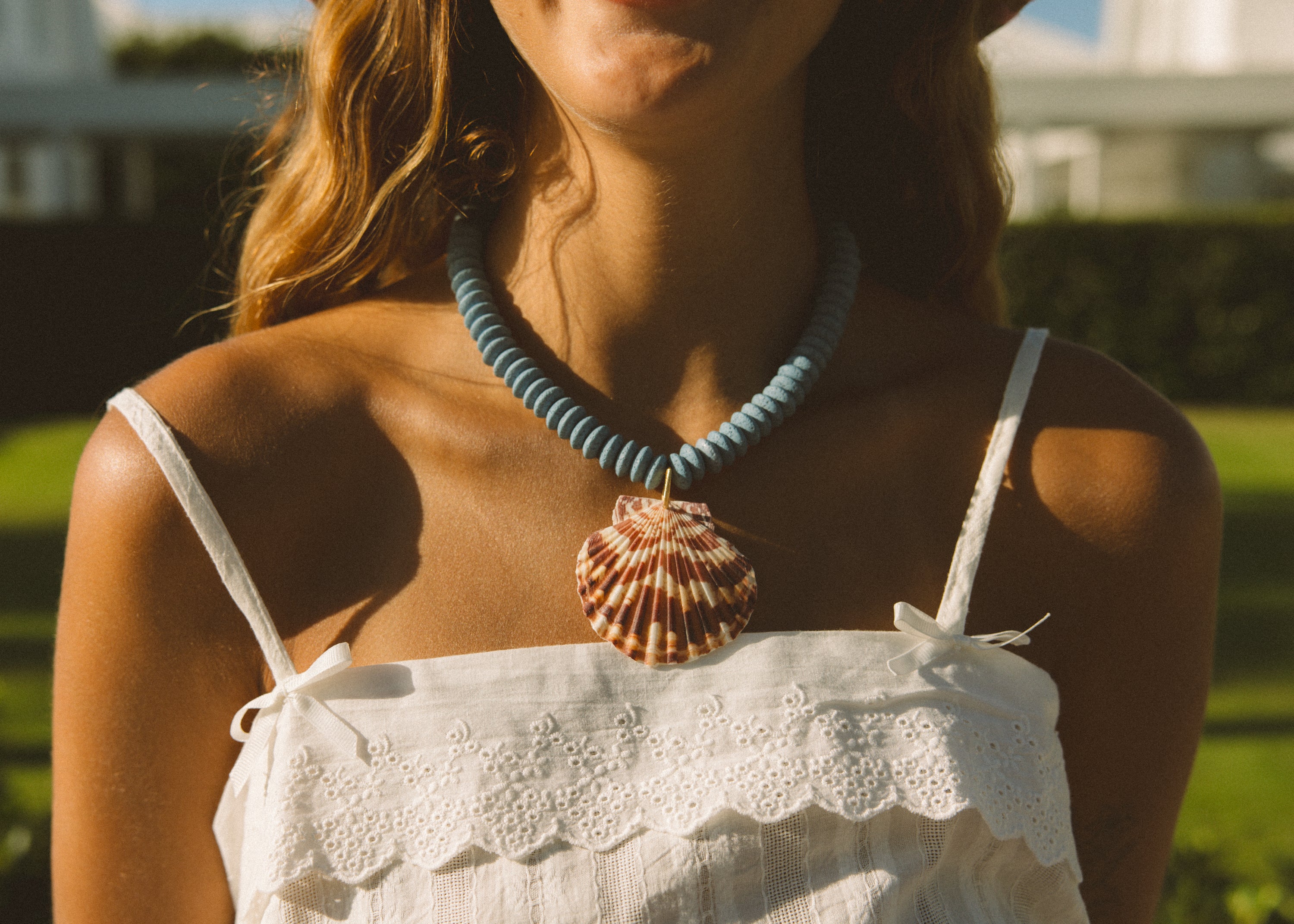 Carolina Blue Shell Necklace