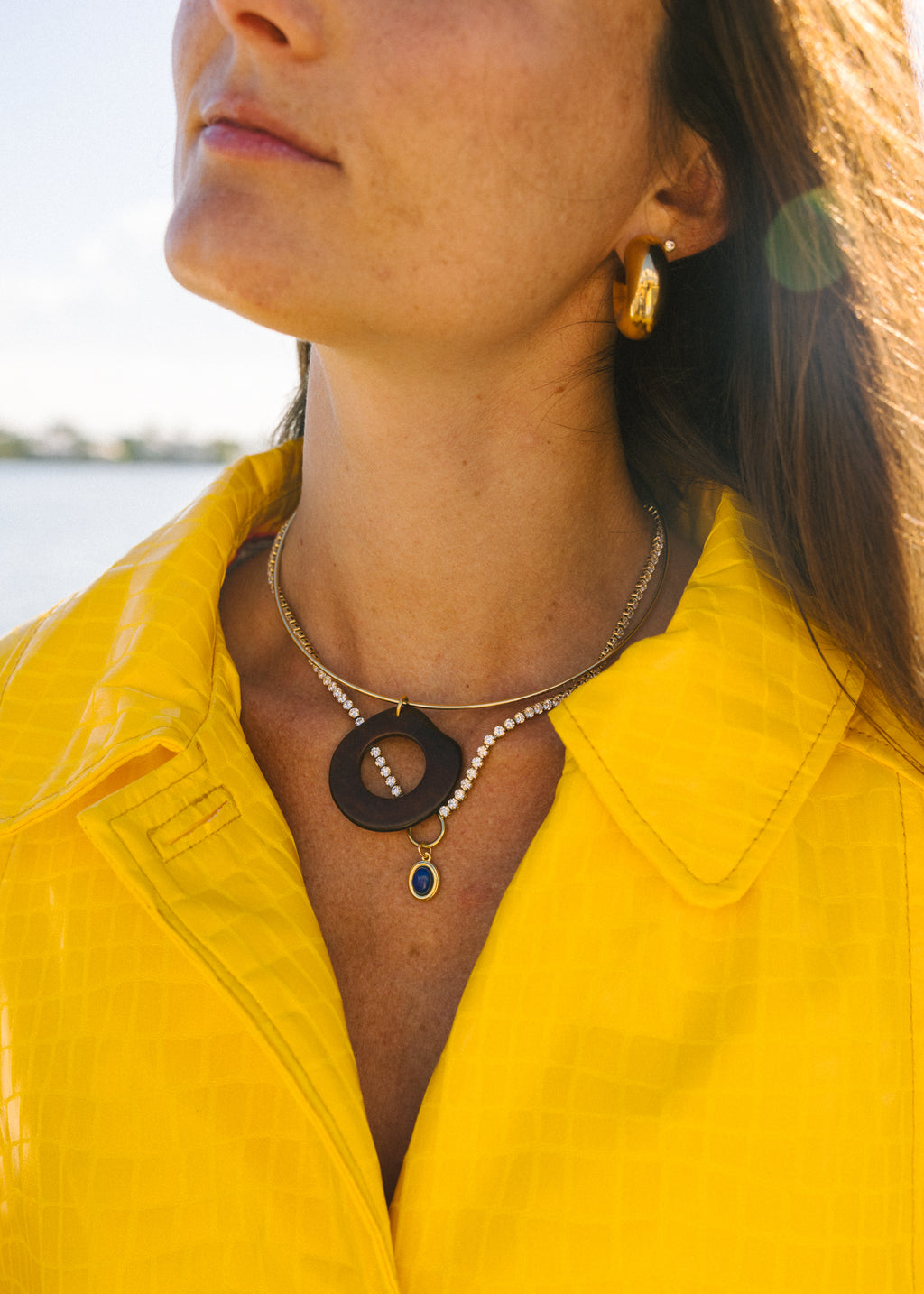 Blue Gemstone Tennis Necklace