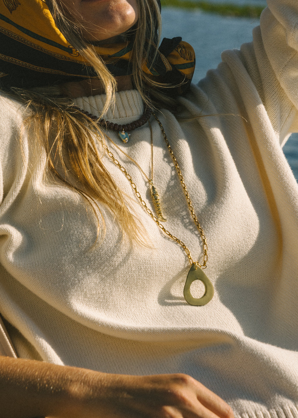 Long Paperclip Tagua Necklace