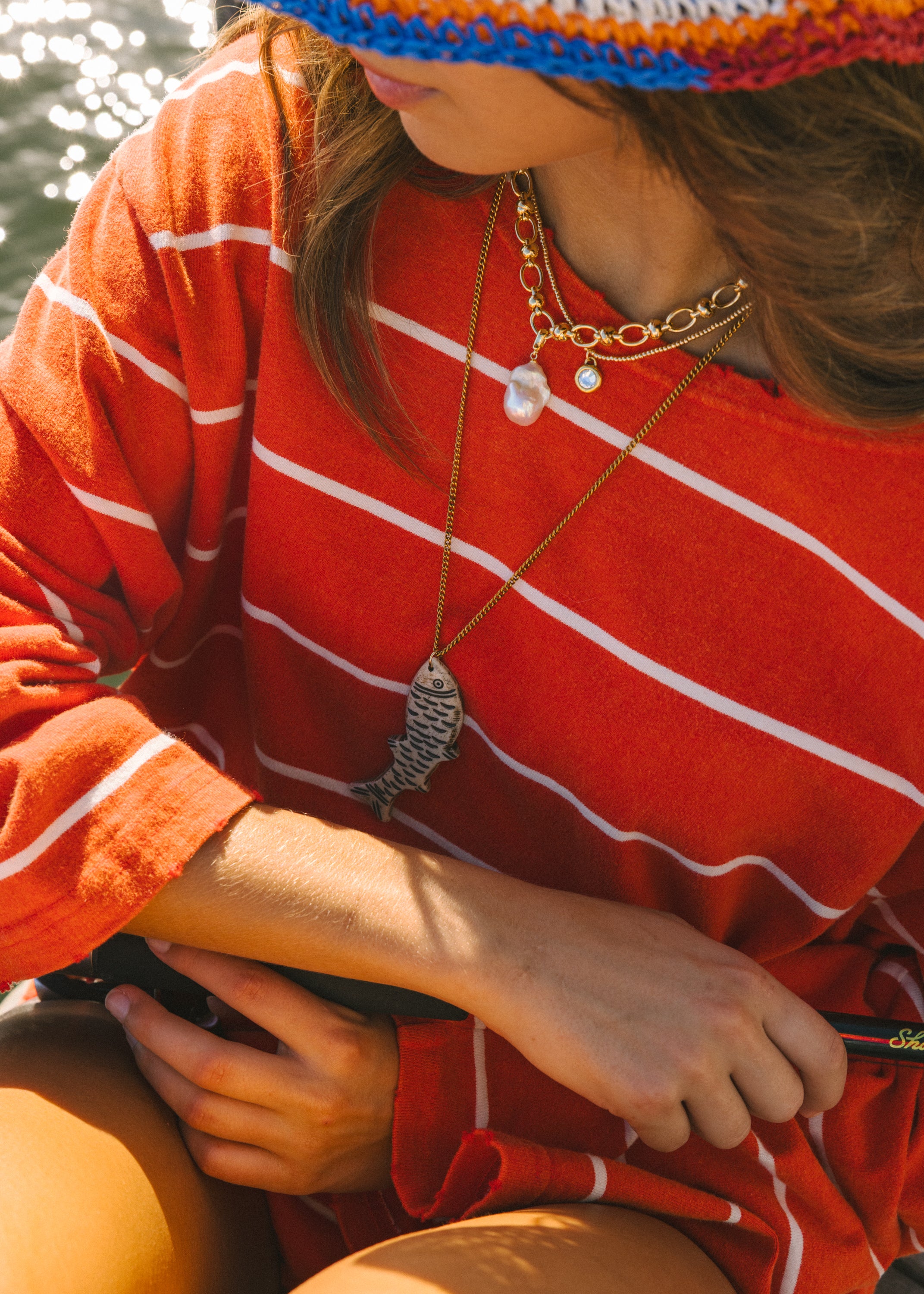 Rhinestone Bezel Beaded Necklace