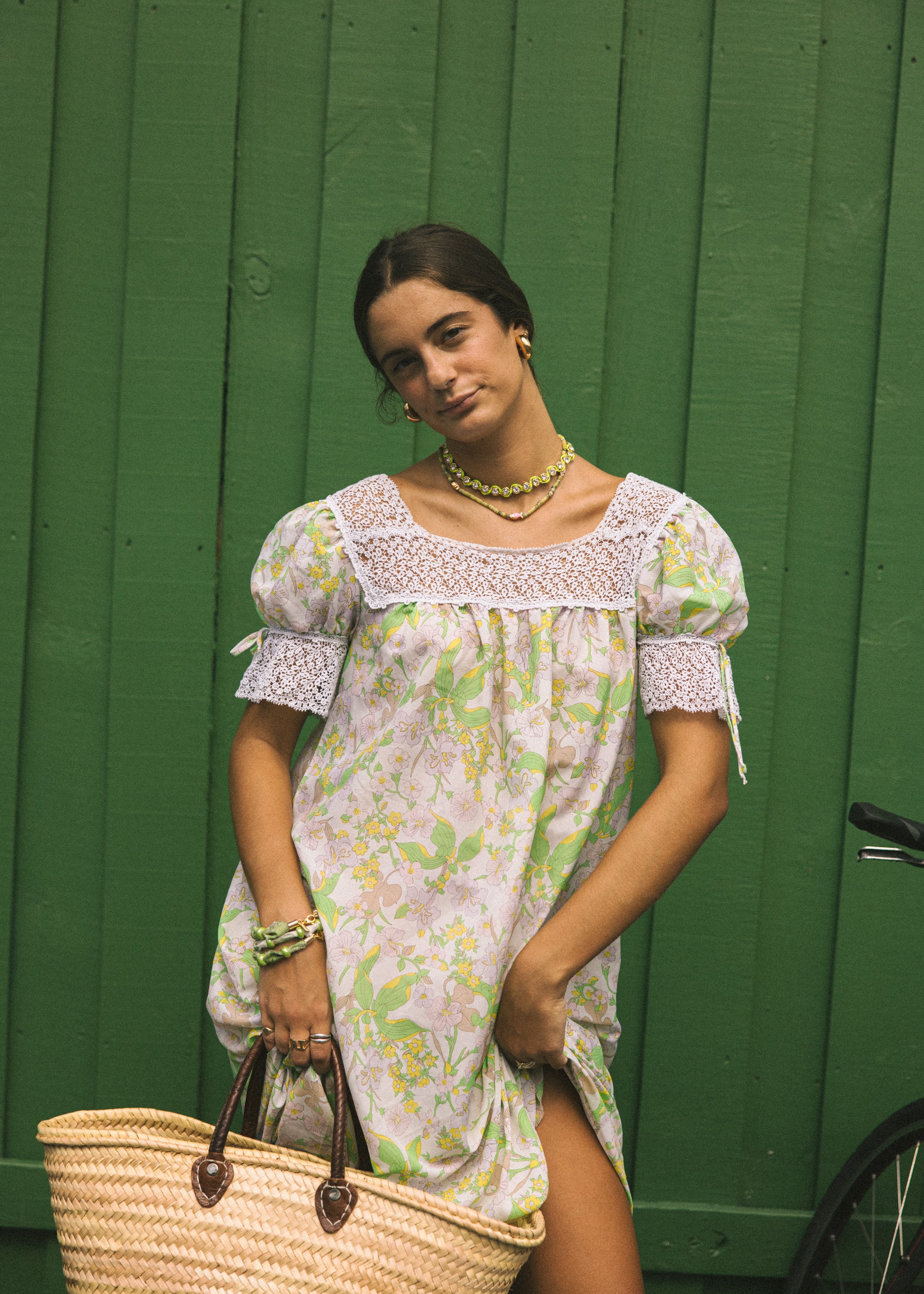 Green and Pink Fish Beaded Necklace