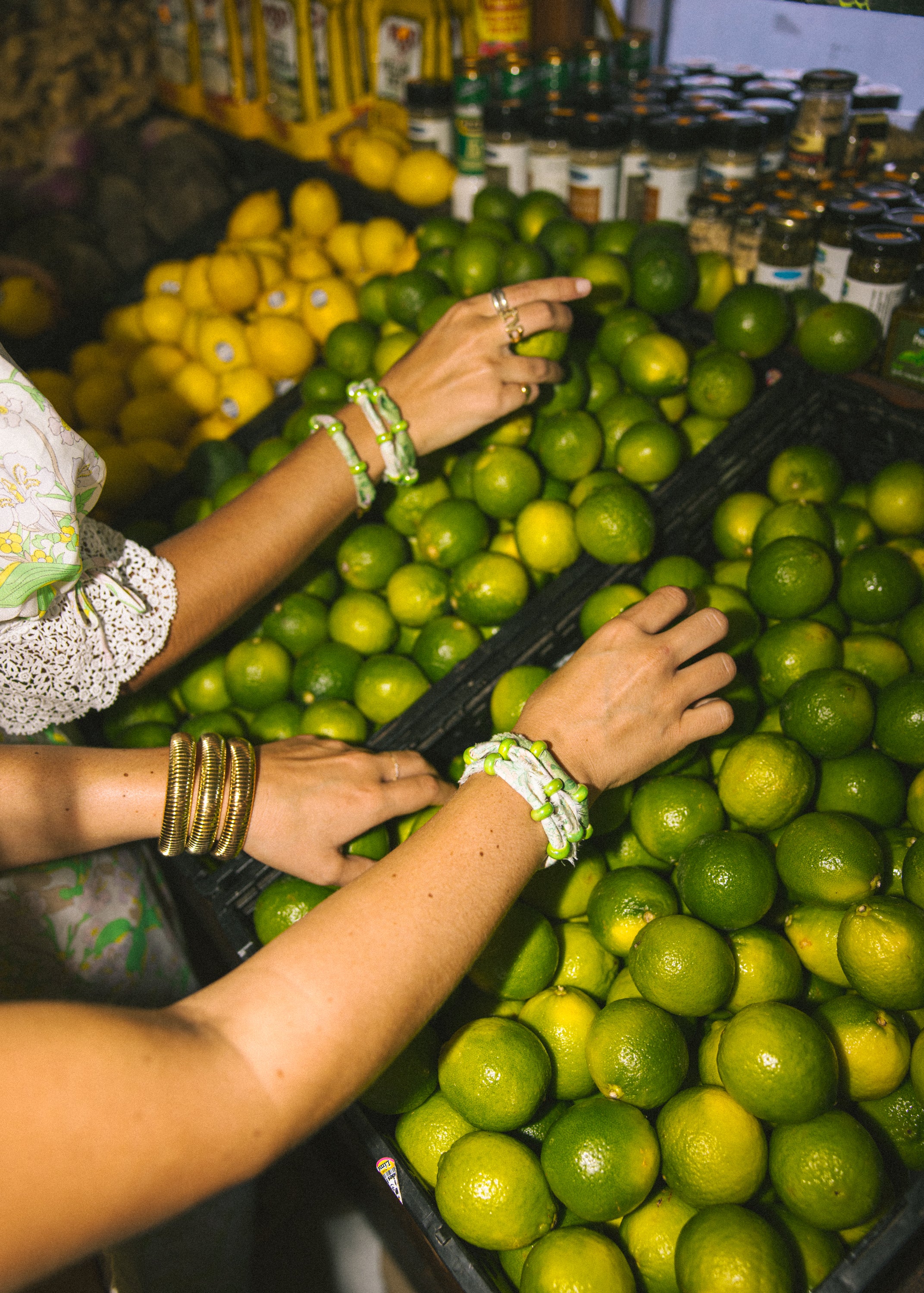 Green Floral Fabric Bracelet