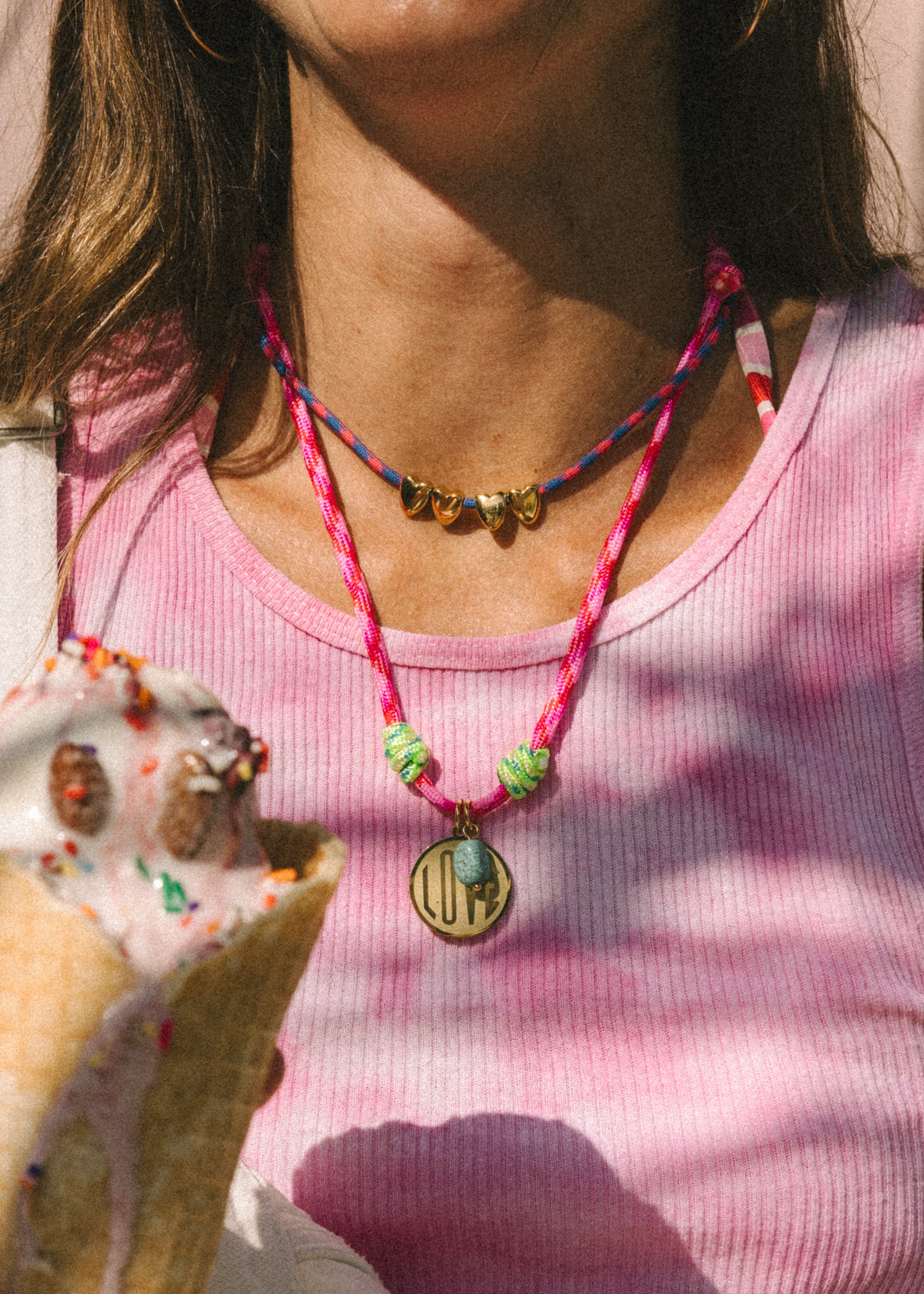 Gold Heart Paracord Necklace