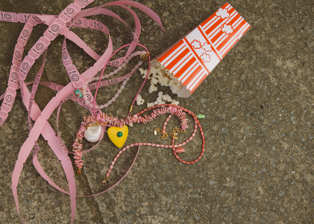 Pink Beaded Fish Necklace