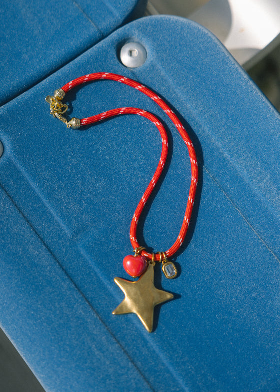 Red Heart Paracord Necklace