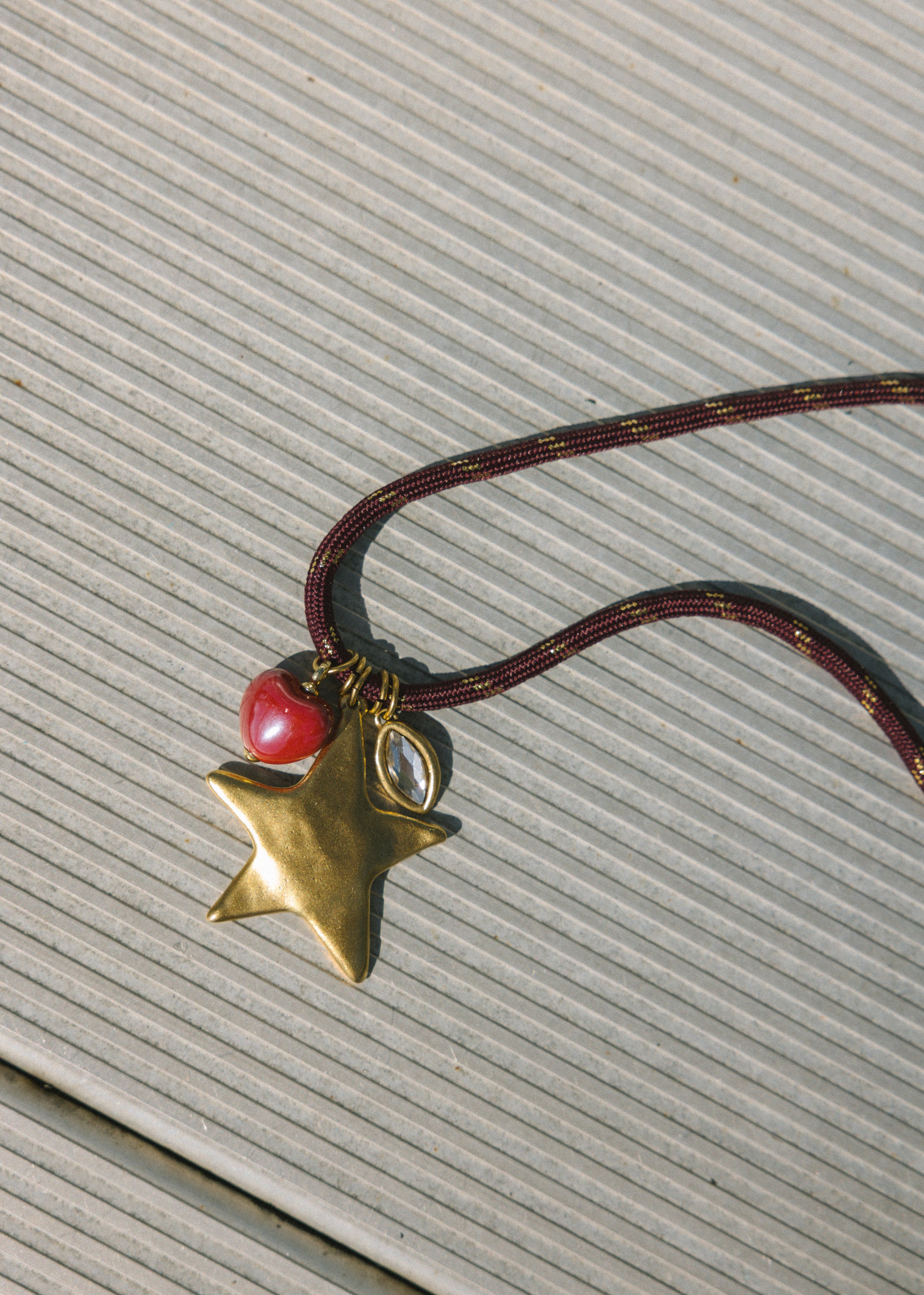 Maroon Heart Paracord Necklace