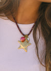 Maroon Heart Paracord Necklace