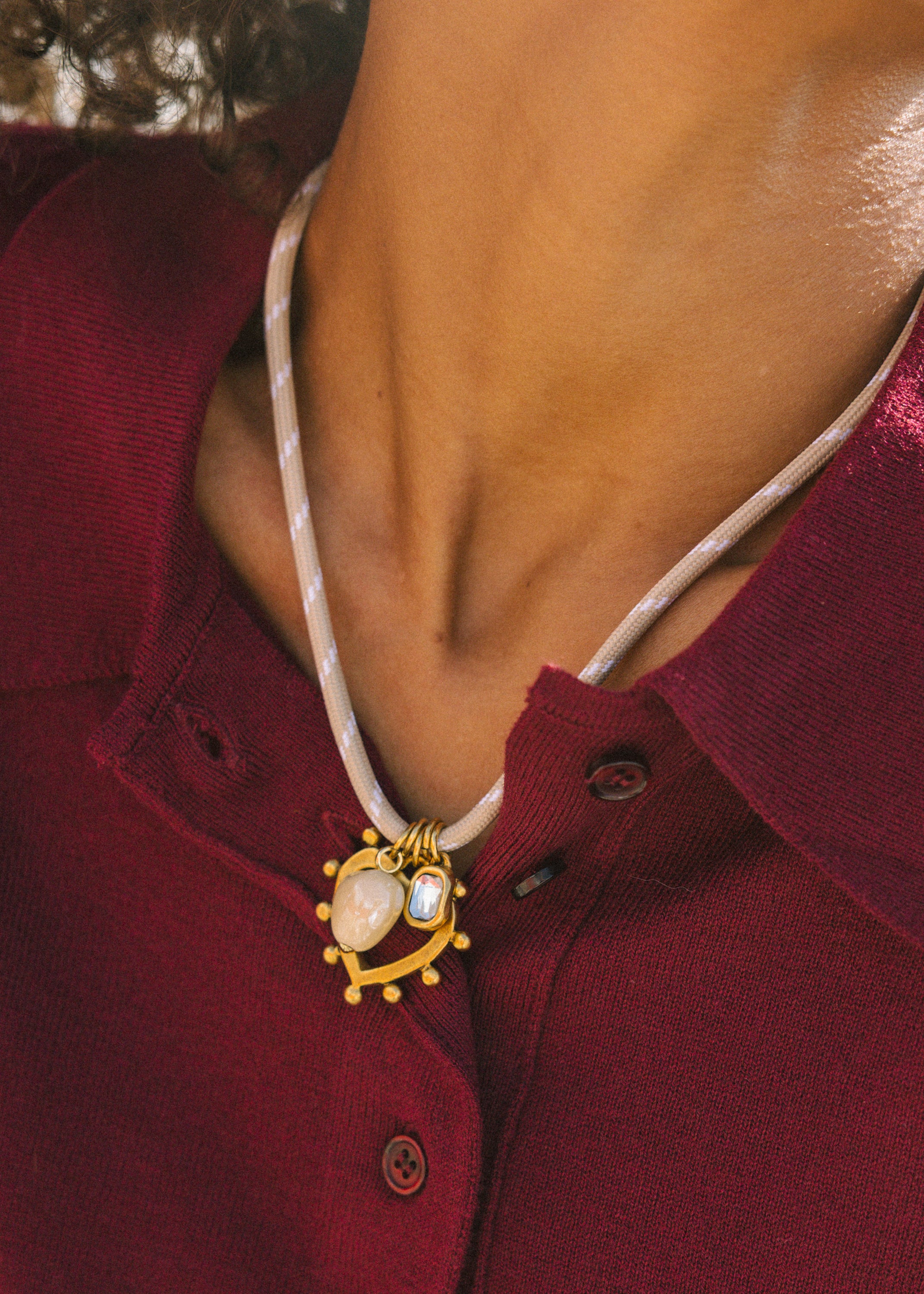 White Heart Paracord Necklace