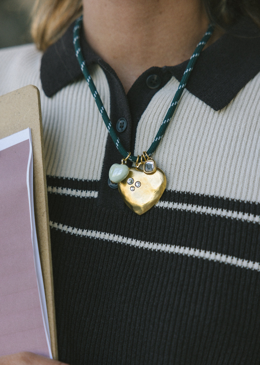 Green Heart Paracord Necklace