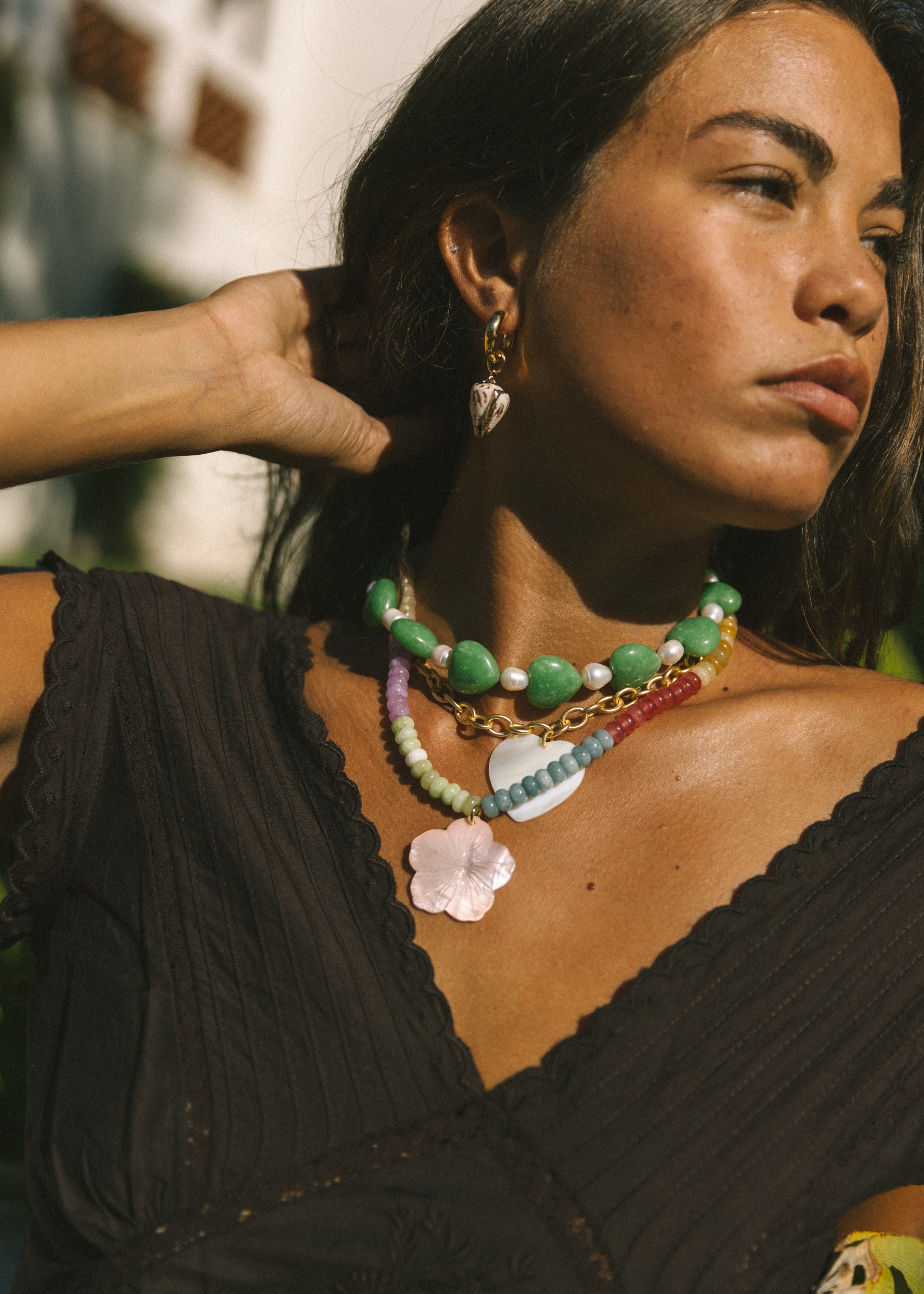 Pearl Rainbow Flower Necklace – LOGAN TAY