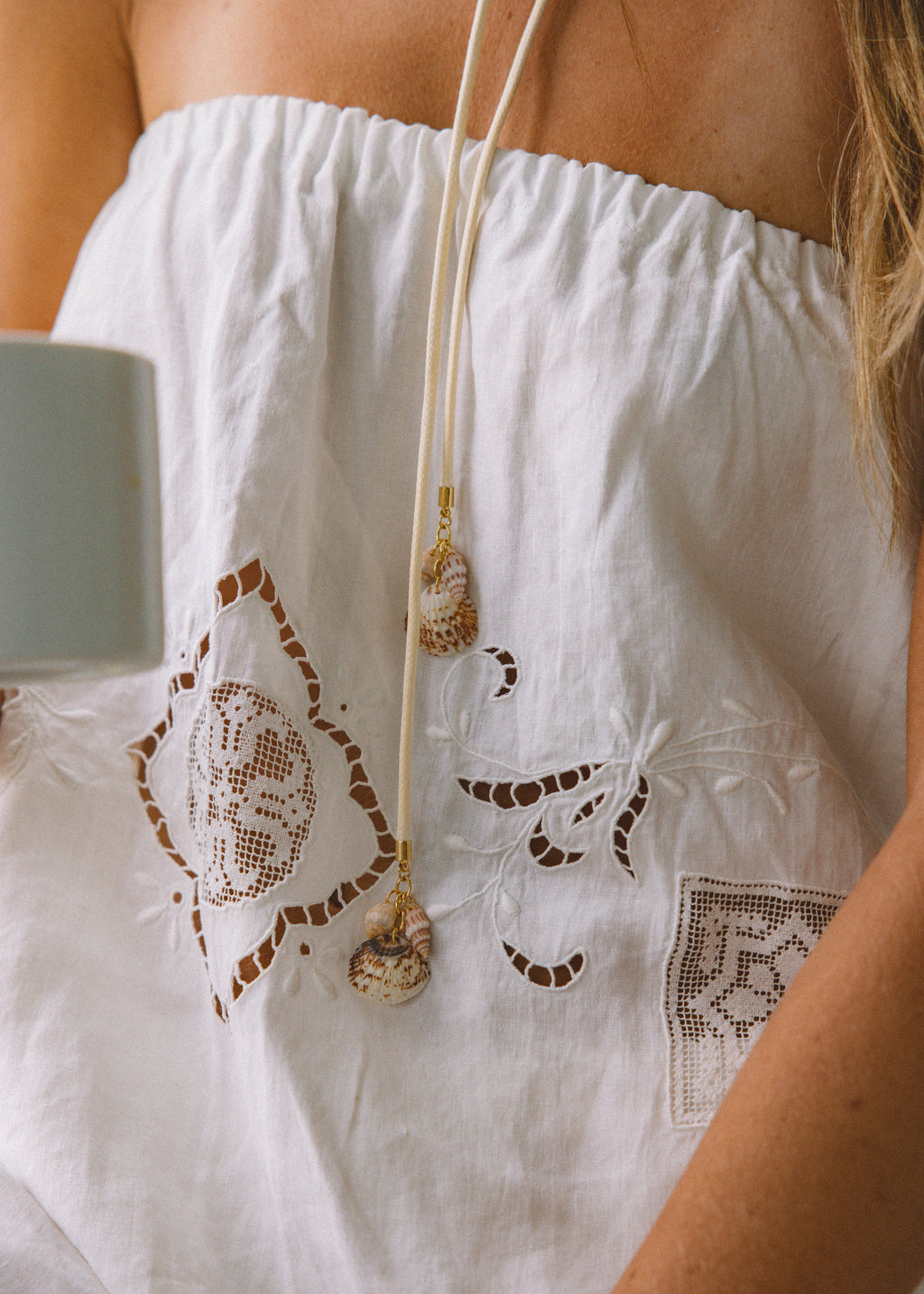 Shell Drop Wrap Necklace