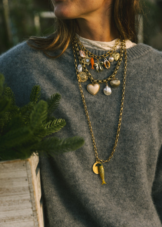 Pearl Bow Charm Necklace