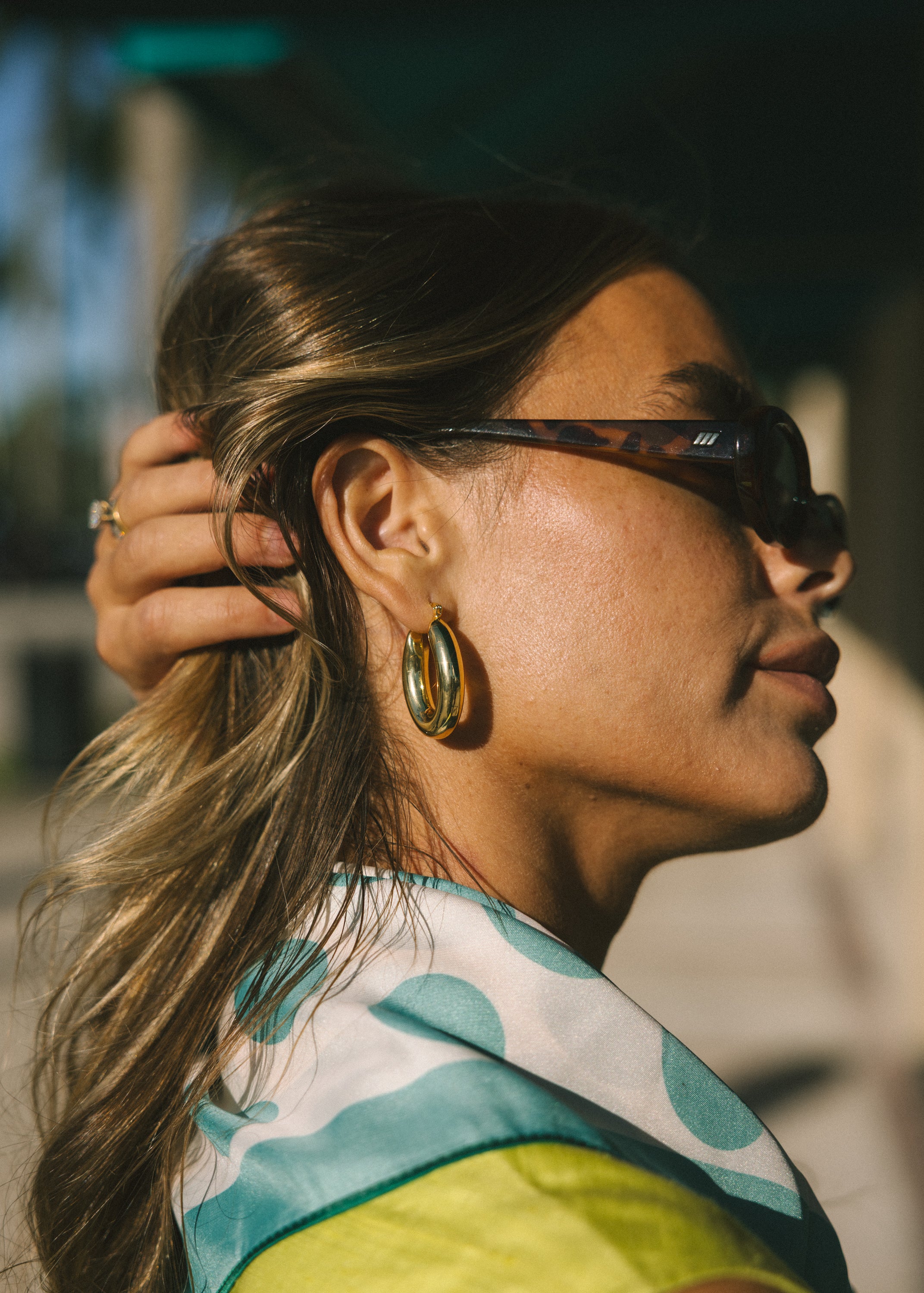 Gold Oval Hoop Earrings