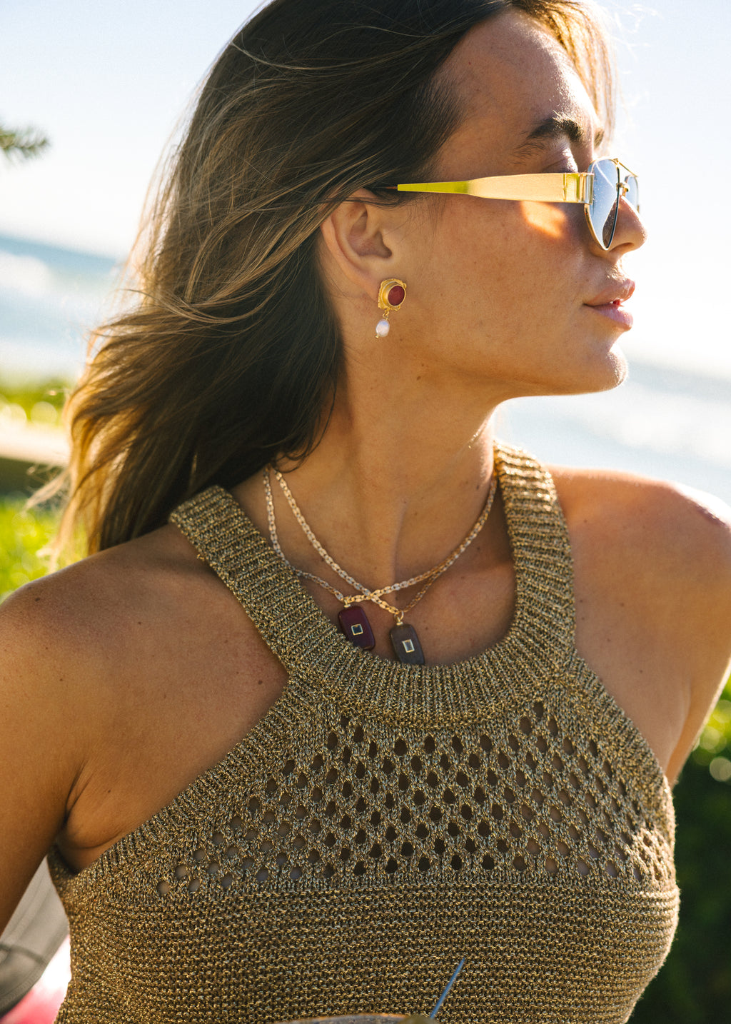 Antique Red Stone Earrings