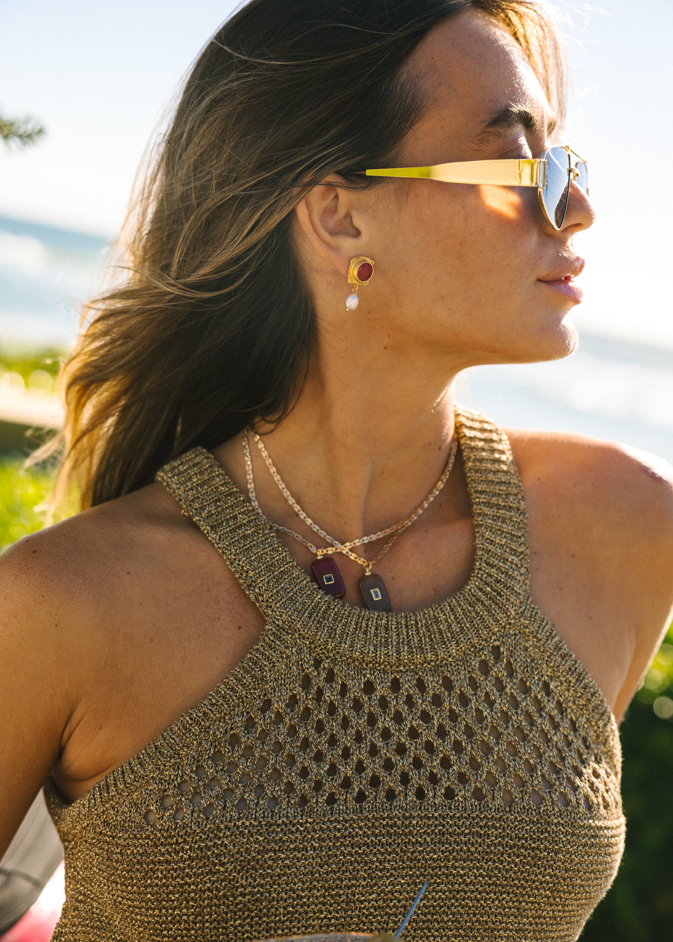 Antique Red Stone Earrings